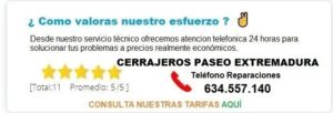 cerrajeros Paseo de Extremadura precios
